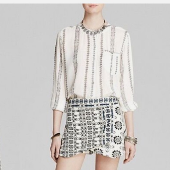 Free People Magic Pullover Top in Vanilla Combo - Picture 2 of 13